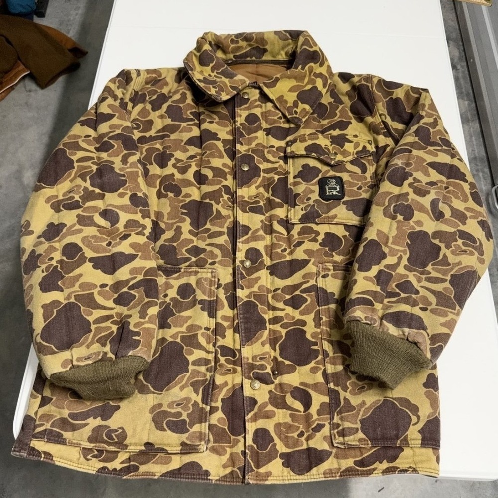 RefrigiWear Camo Jacket Mens XL Brown Excellent Vintage Insulated Hunting Parka